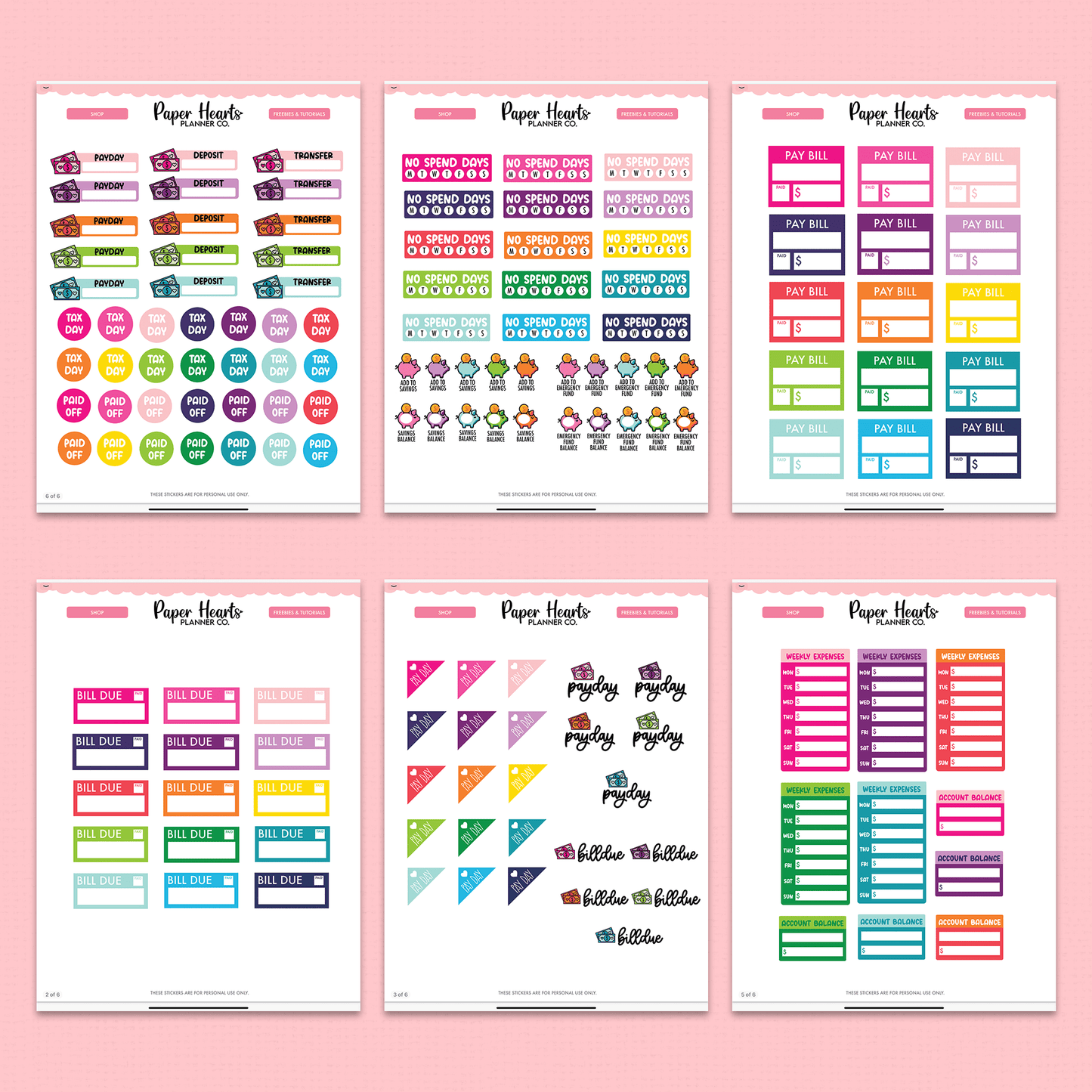 Digital Budget Stickers