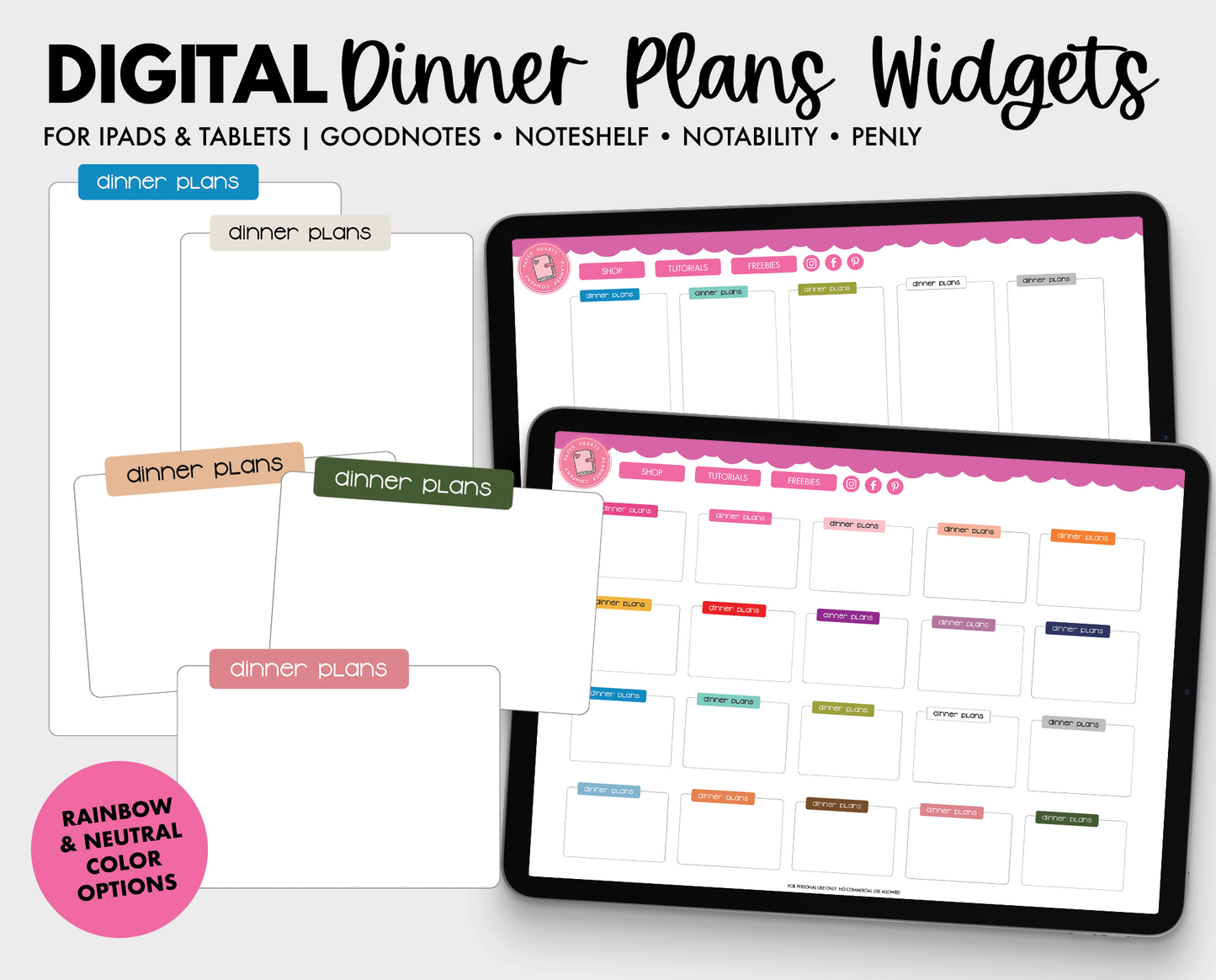 Dinner Plans Widgets