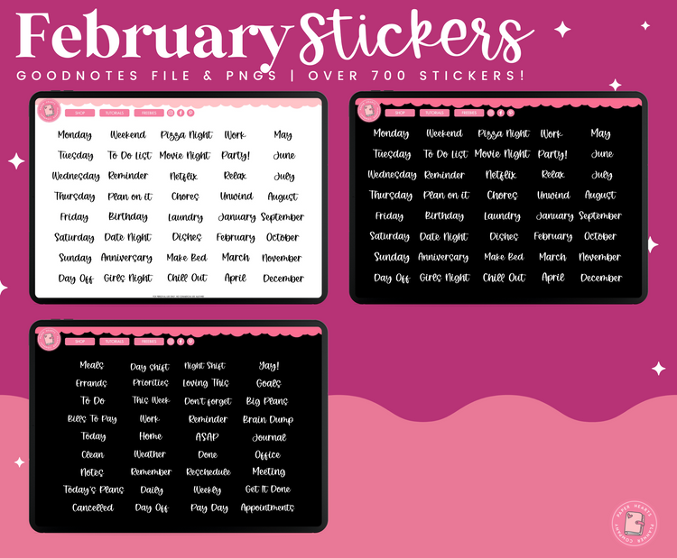February Stickers