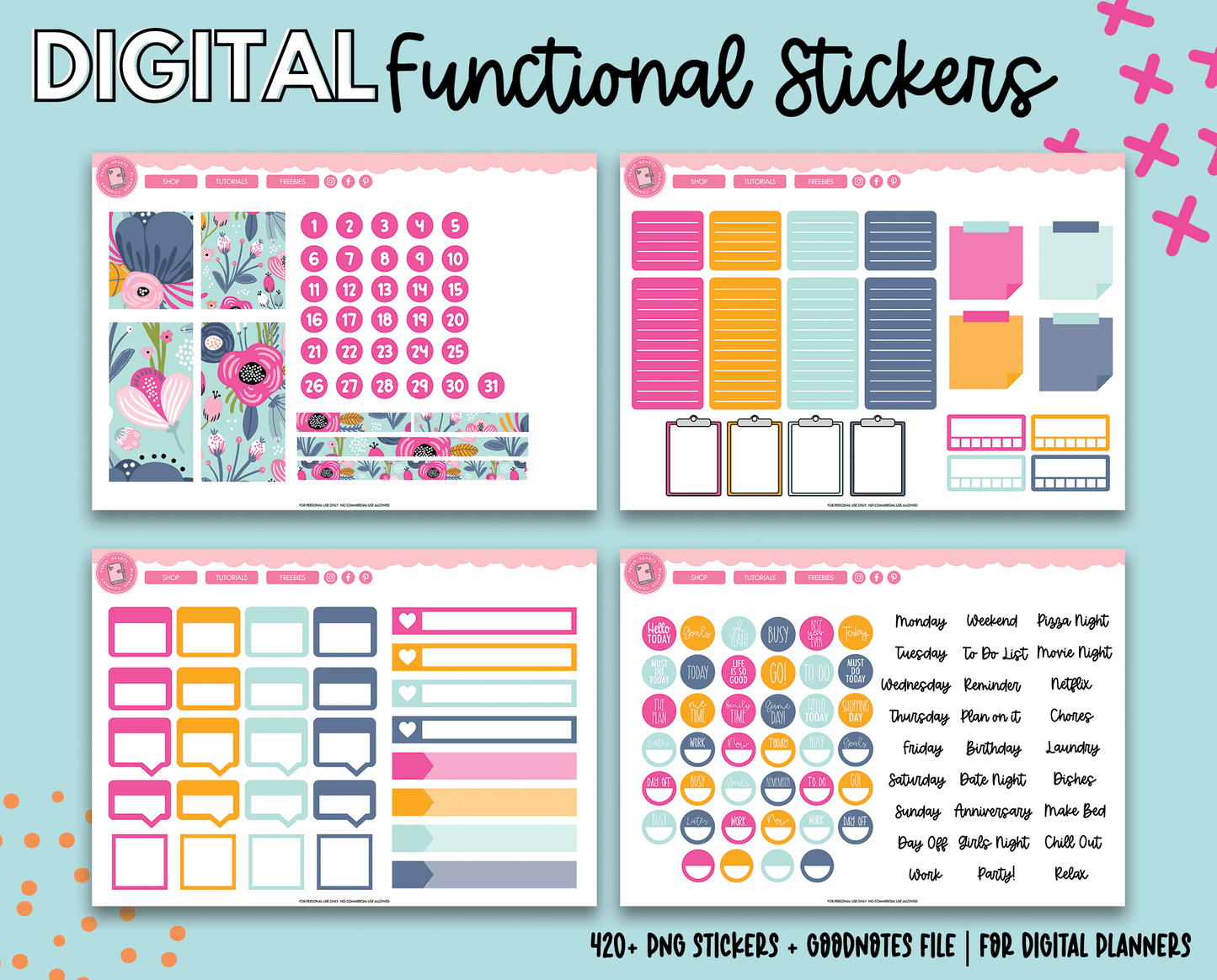 Fun Floral Functional Stickers