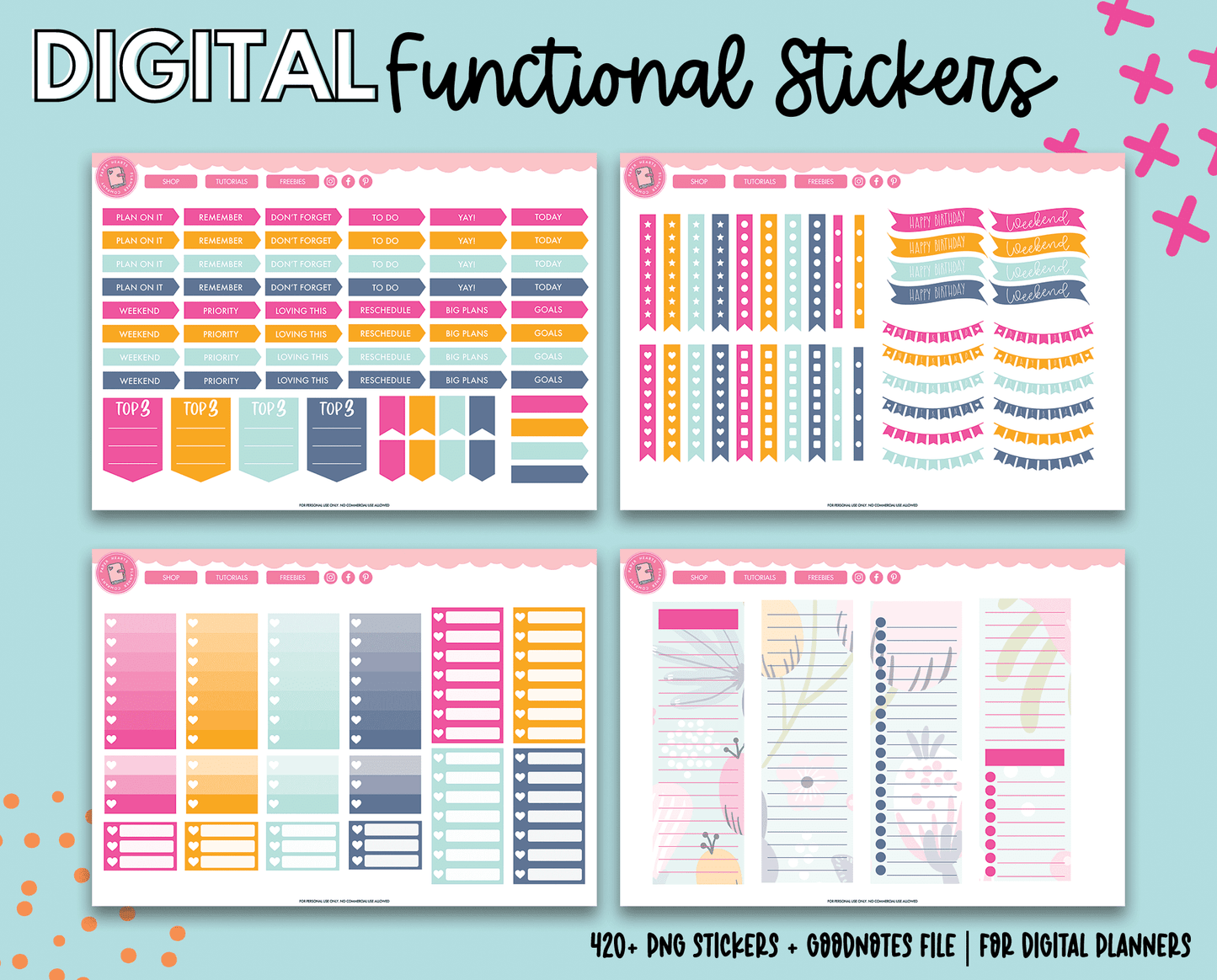 Fun Floral Functional Stickers