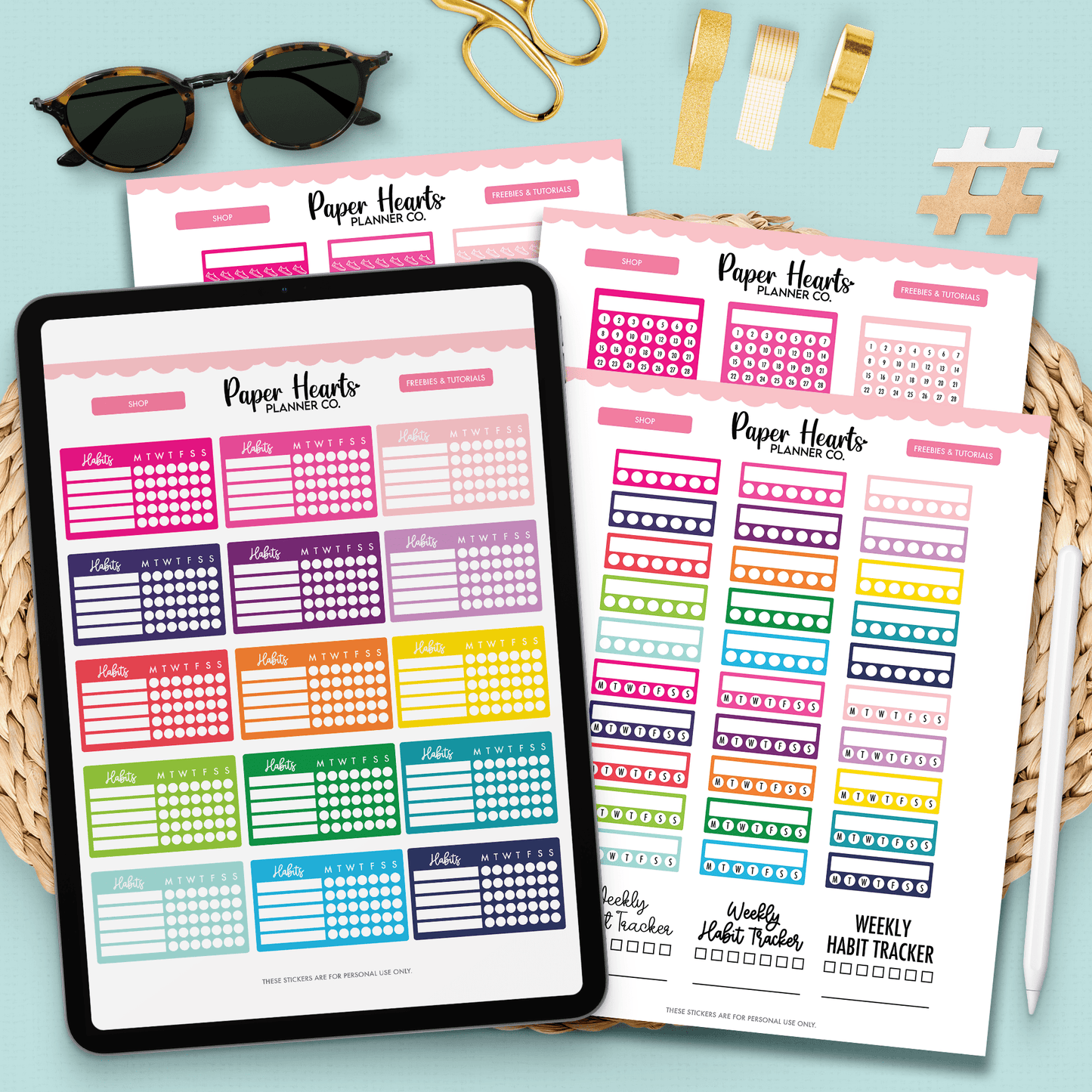 Habit Tracker Digital Stickers