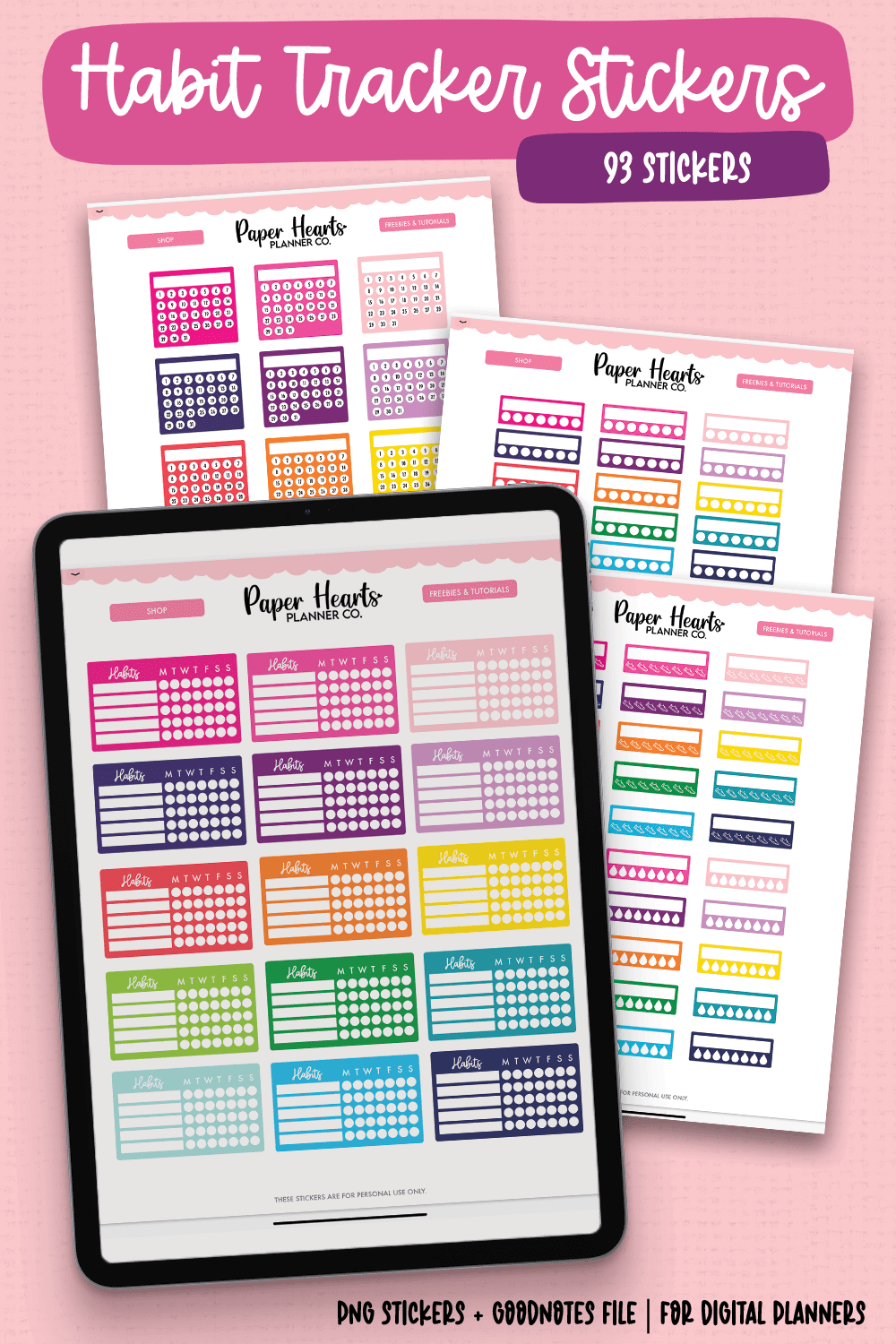 Habit Tracker Digital Stickers