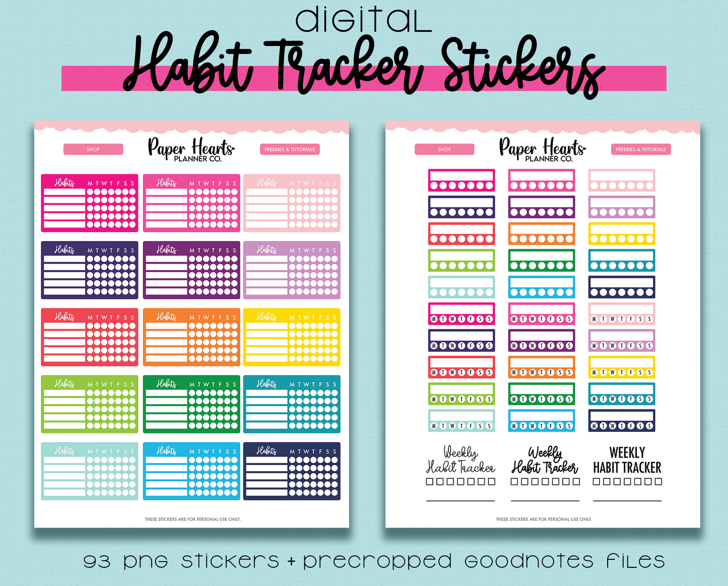 Habit Tracker Digital Stickers
