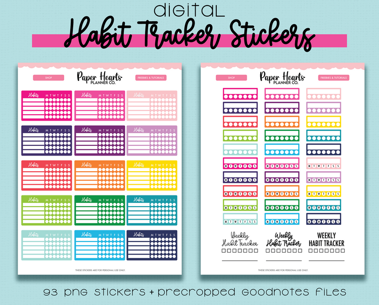 Habit Tracker Digital Stickers