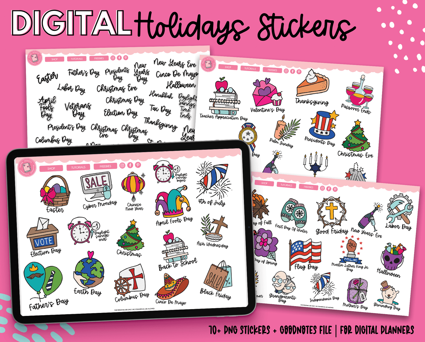 Holidays Digital Sticker Set