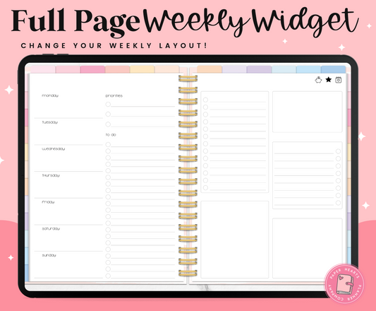 Horizontal Weekly Widget Layout 1