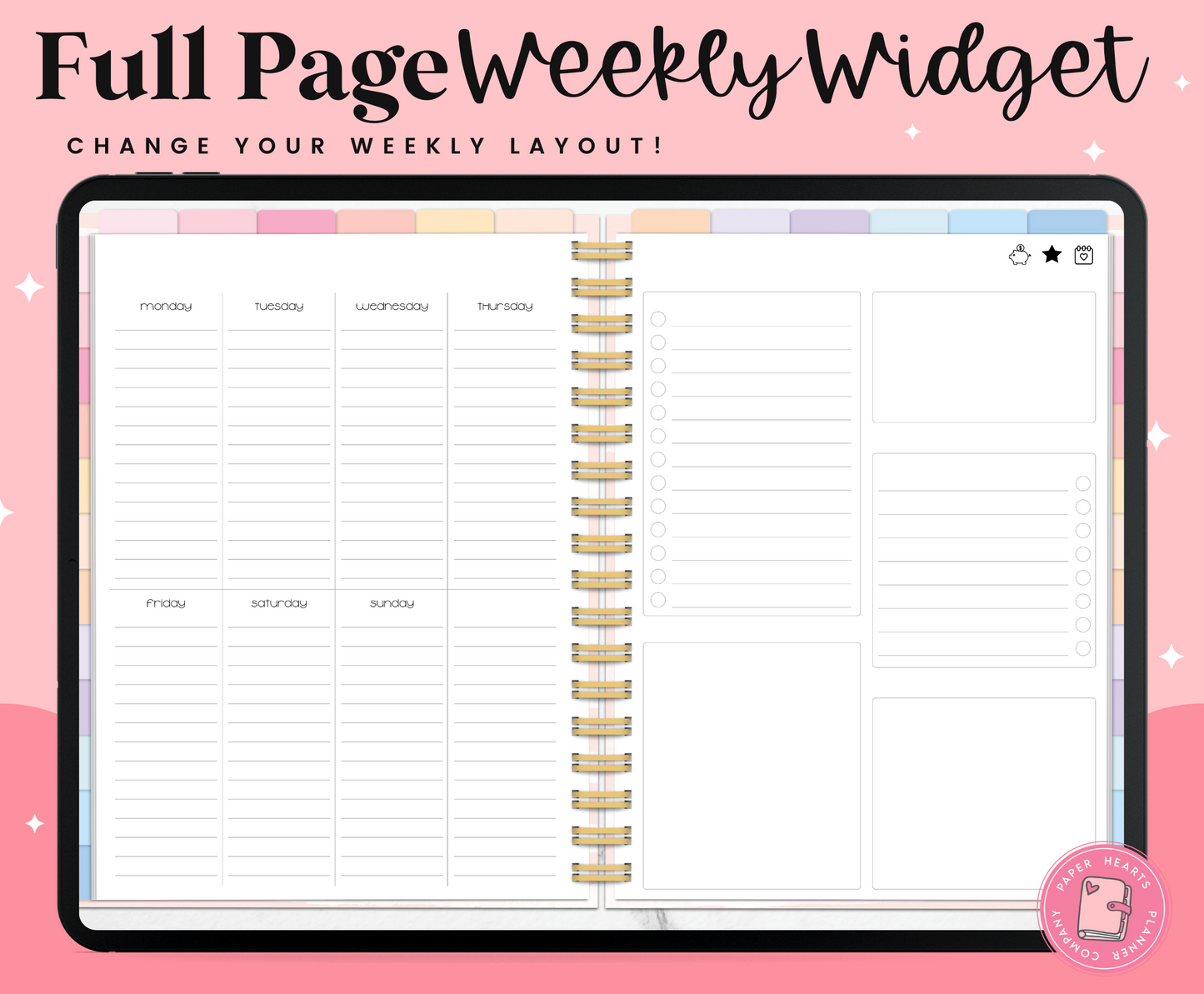 Horizontal Weekly Widget Layout 10
