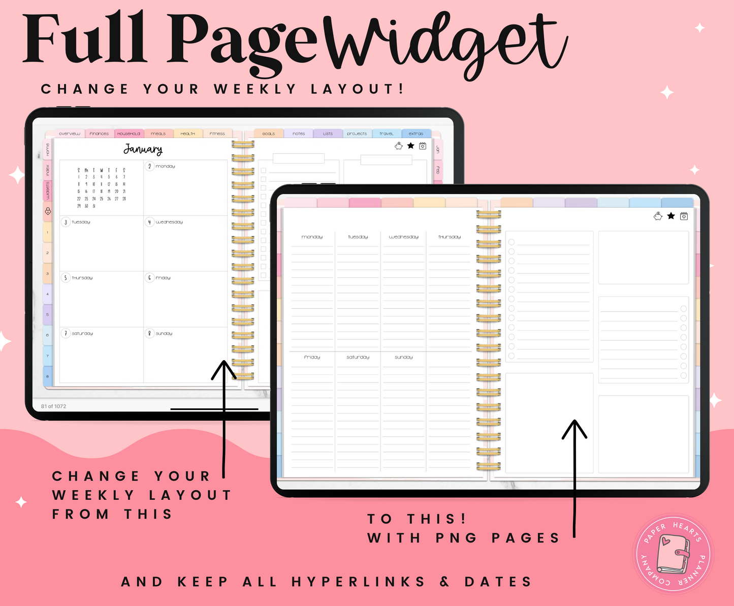 Horizontal Weekly Widget Layout 10