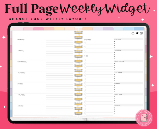 Horizontal Weekly Widget Layout 3