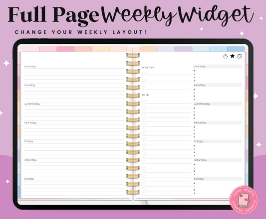 Horizontal Weekly Widget Layout 4