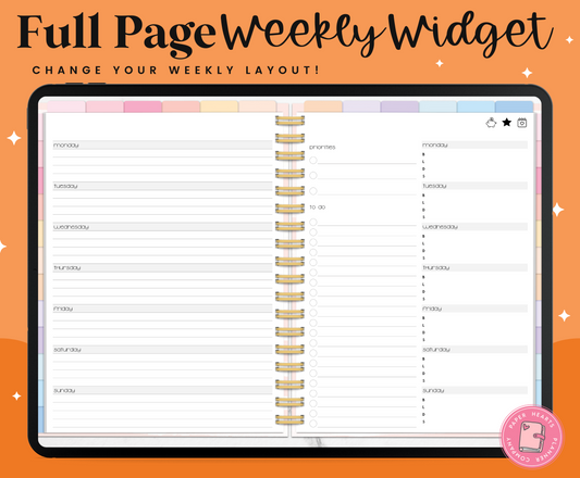 Horizontal Weekly Widget Layout 5