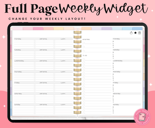 Horizontal Weekly Widget Layout 6