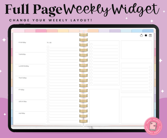 Horizontal Weekly Widget Layout 7