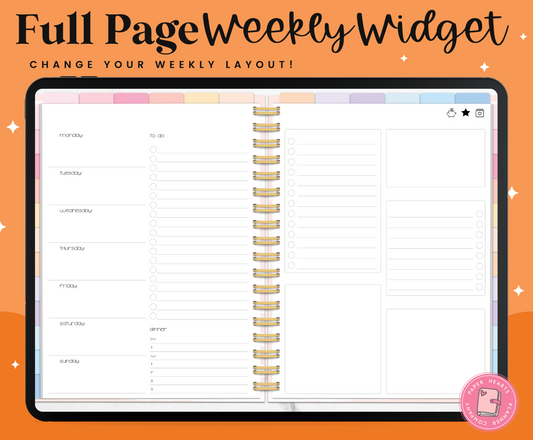 Horizontal Weekly Widget Layout 8