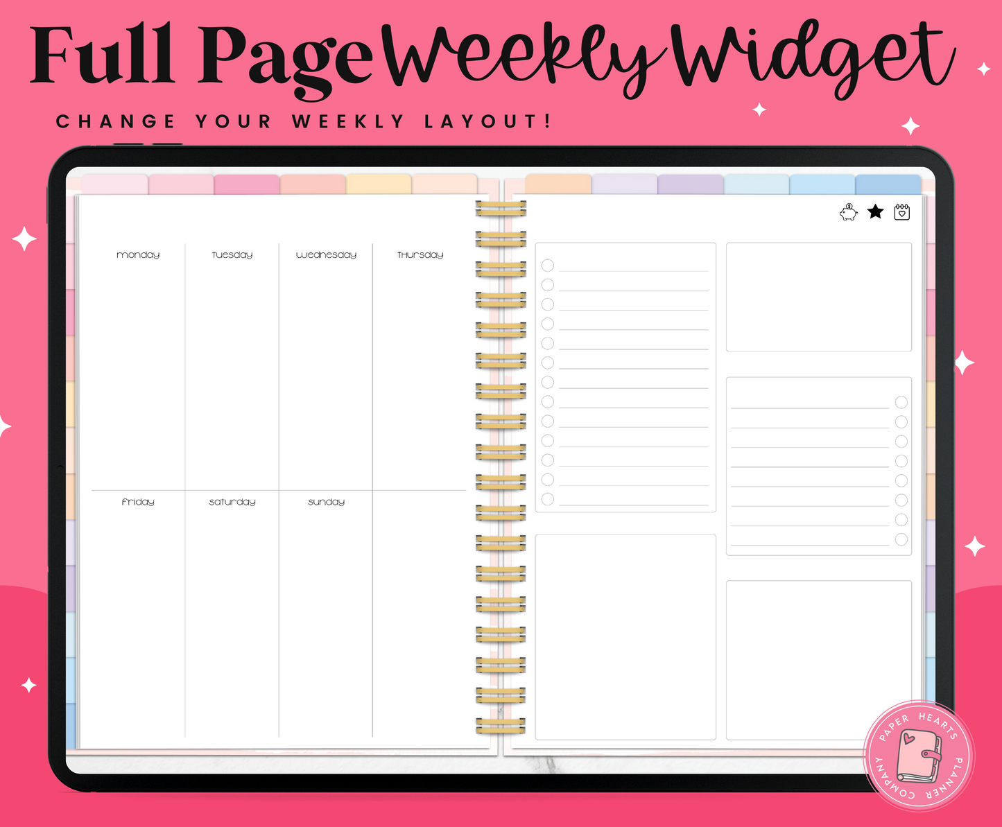 Horizontal Weekly Widget Layout 9