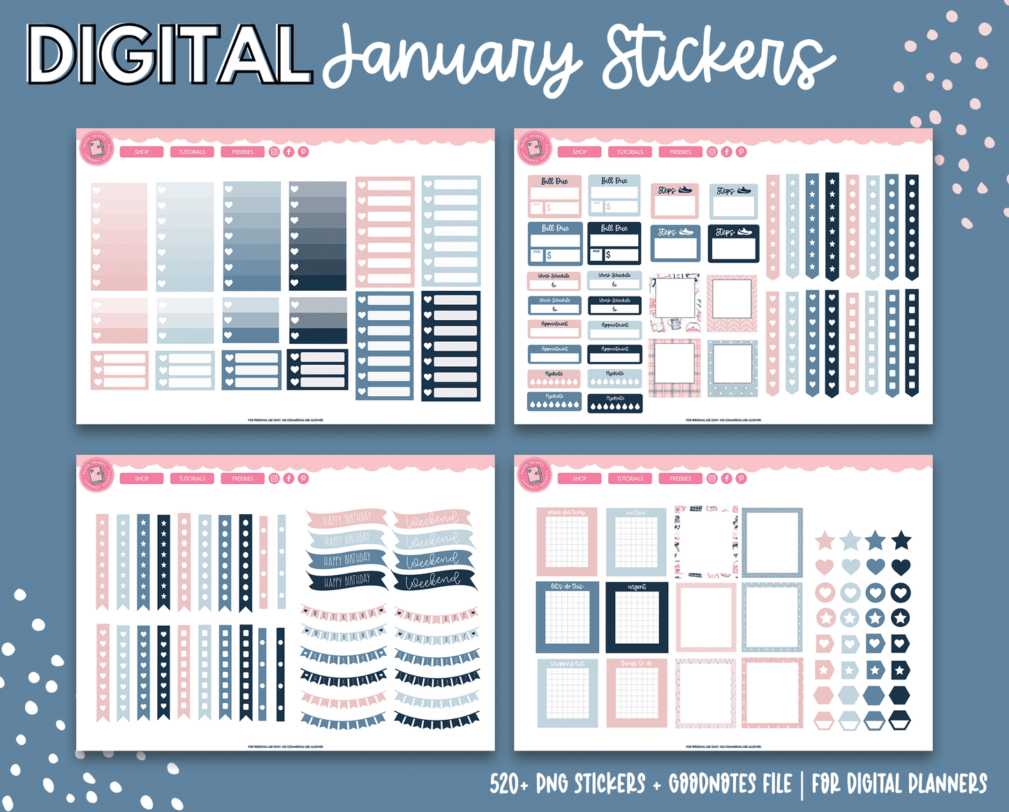 January Planner Stickers