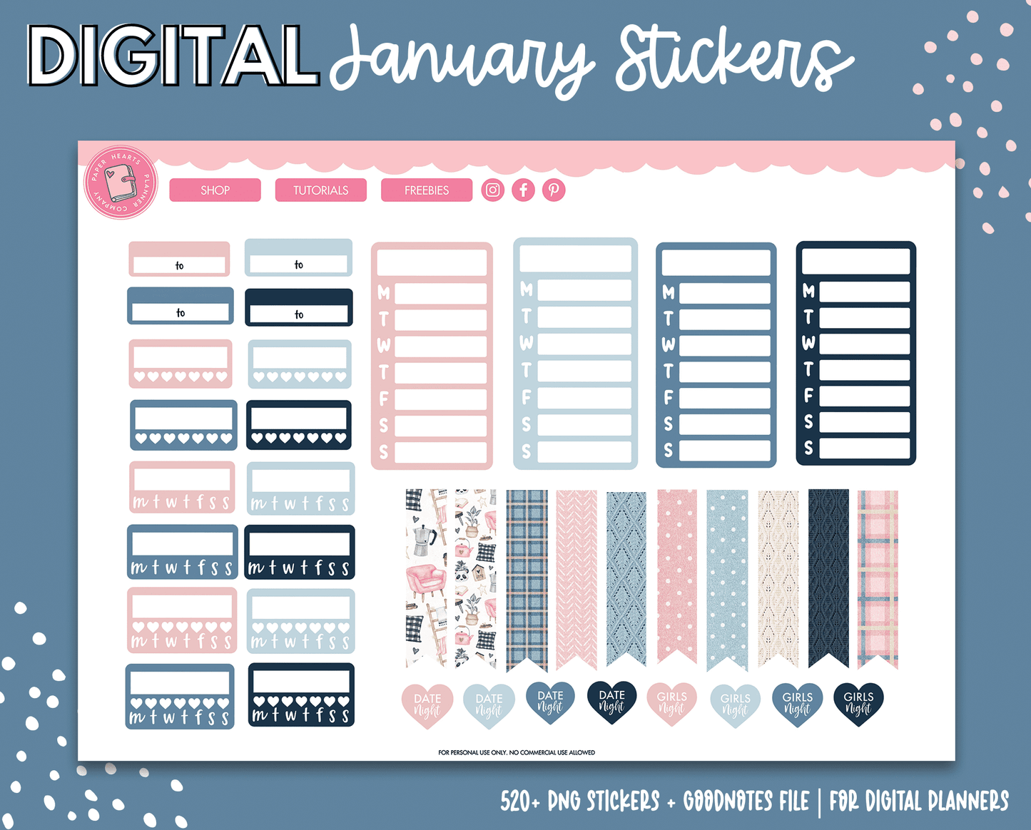 January Planner Stickers