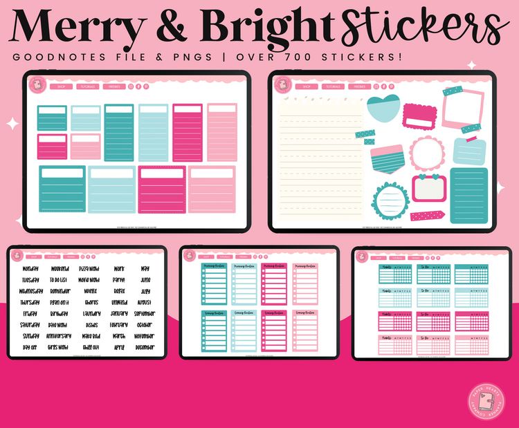 Merry & Bright Christmas Stickers