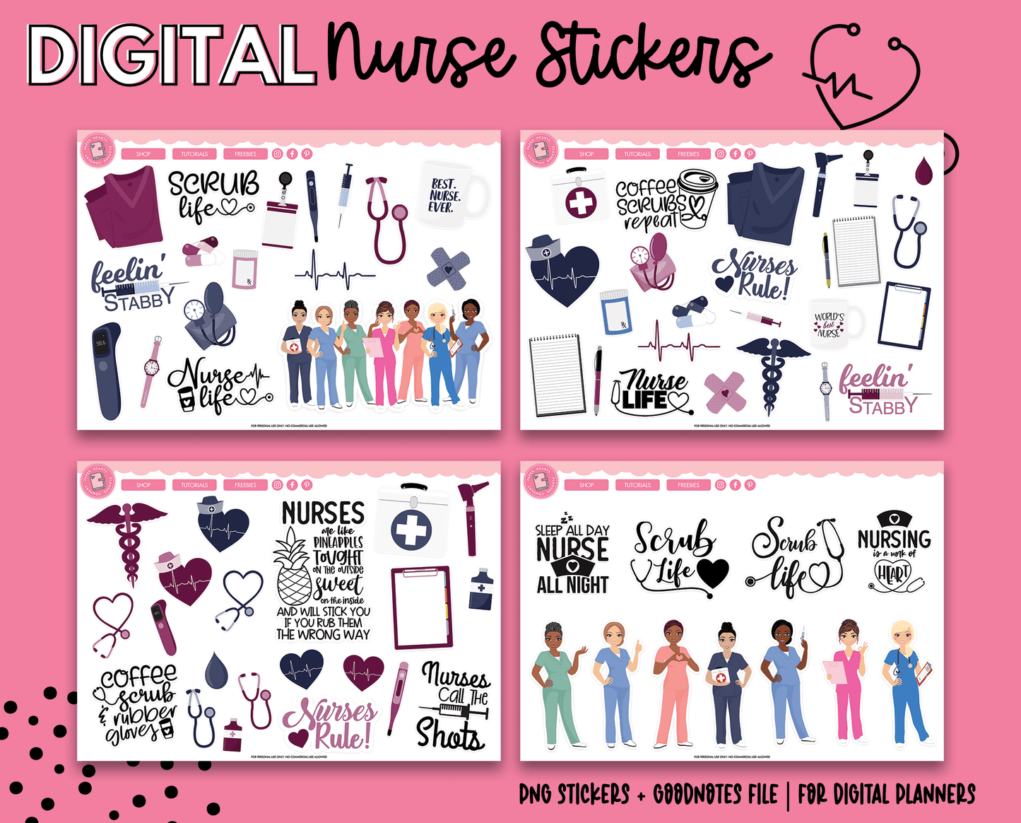 Nursing Digital Stickers