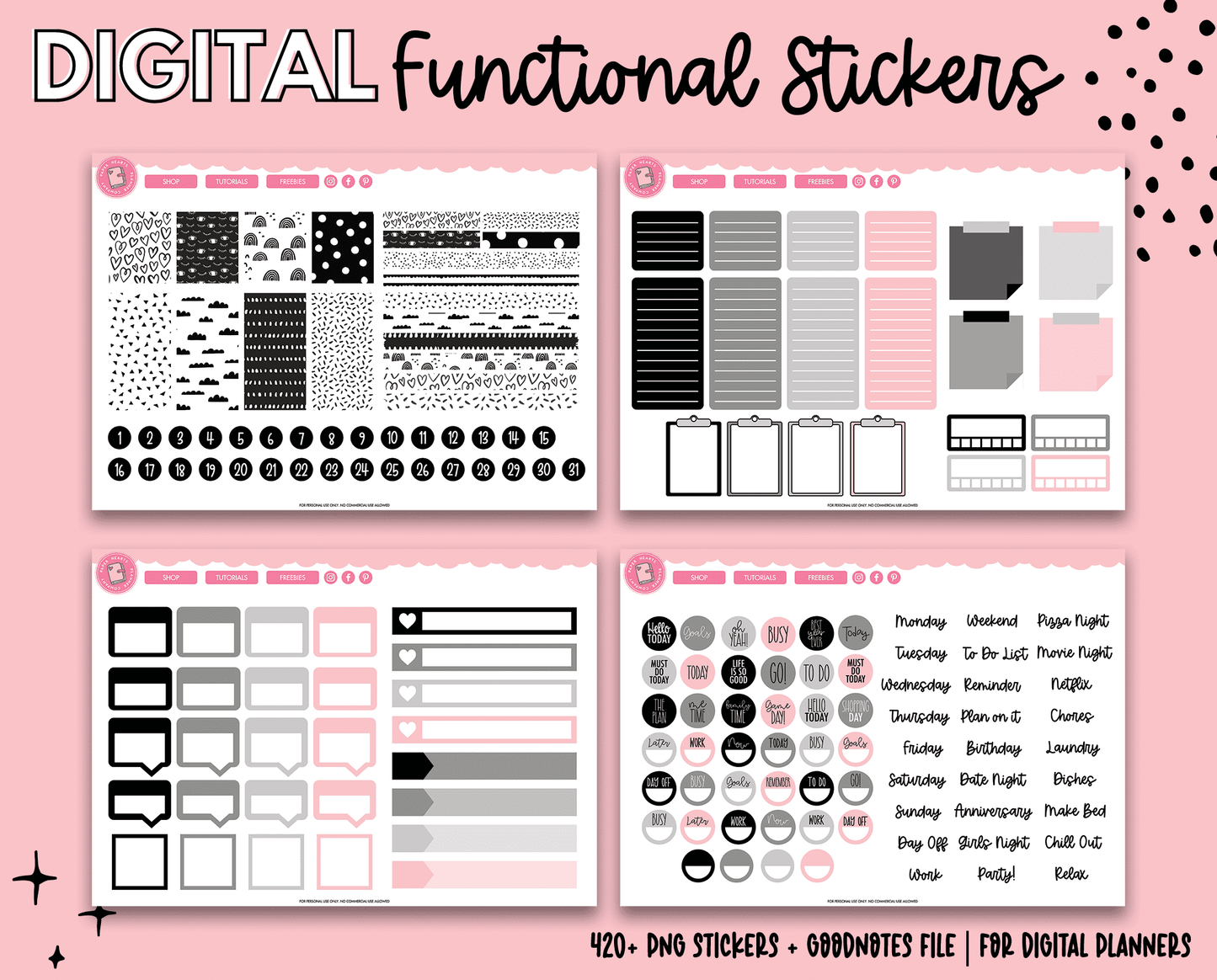 Plain Jane Functional Stickers