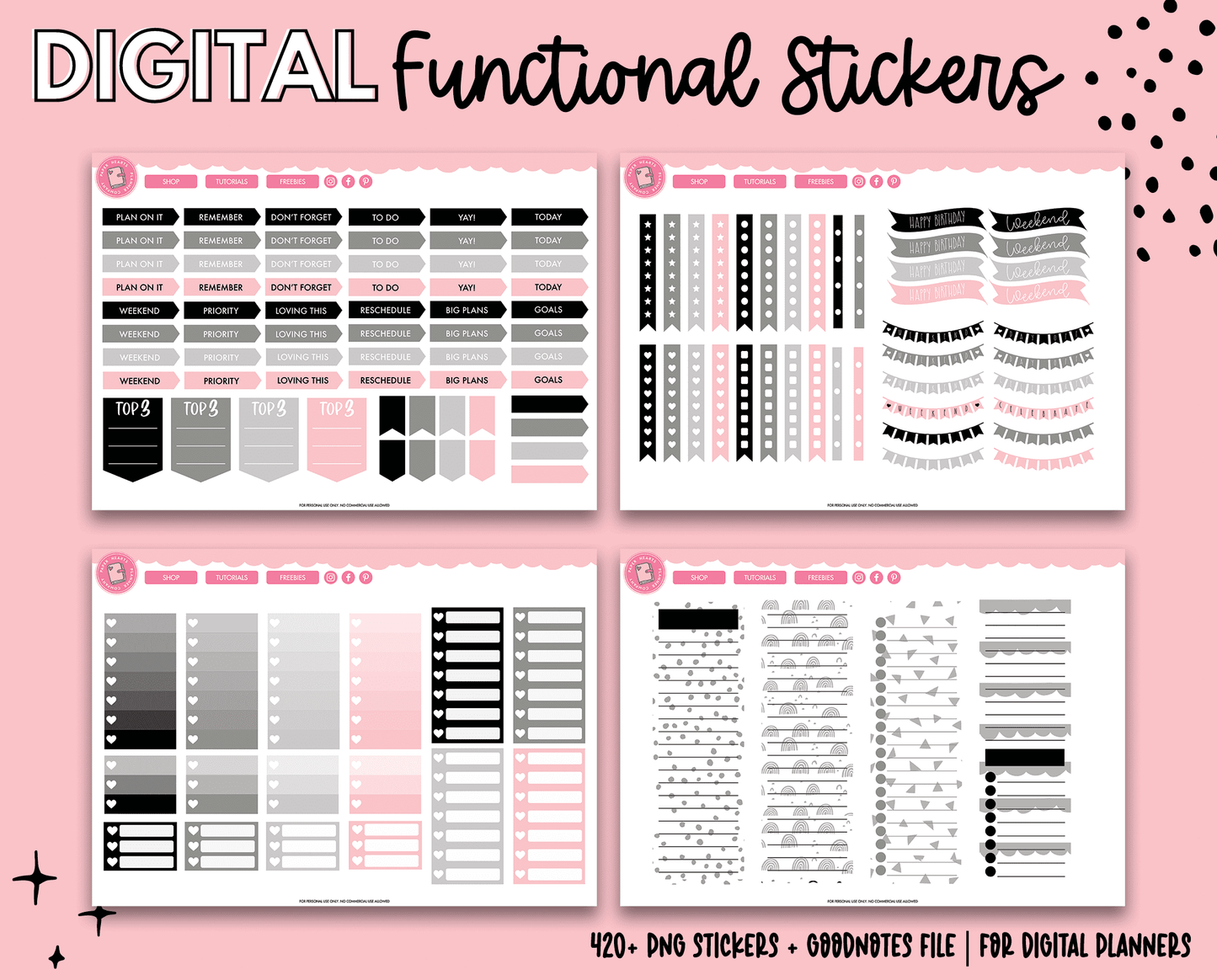 Plain Jane Functional Stickers
