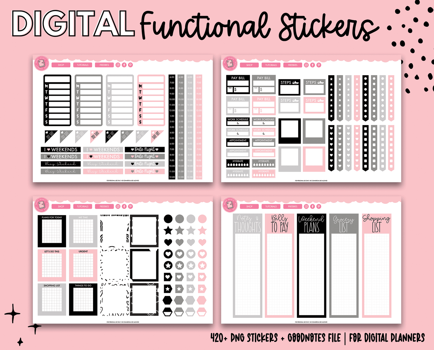 Plain Jane Functional Stickers