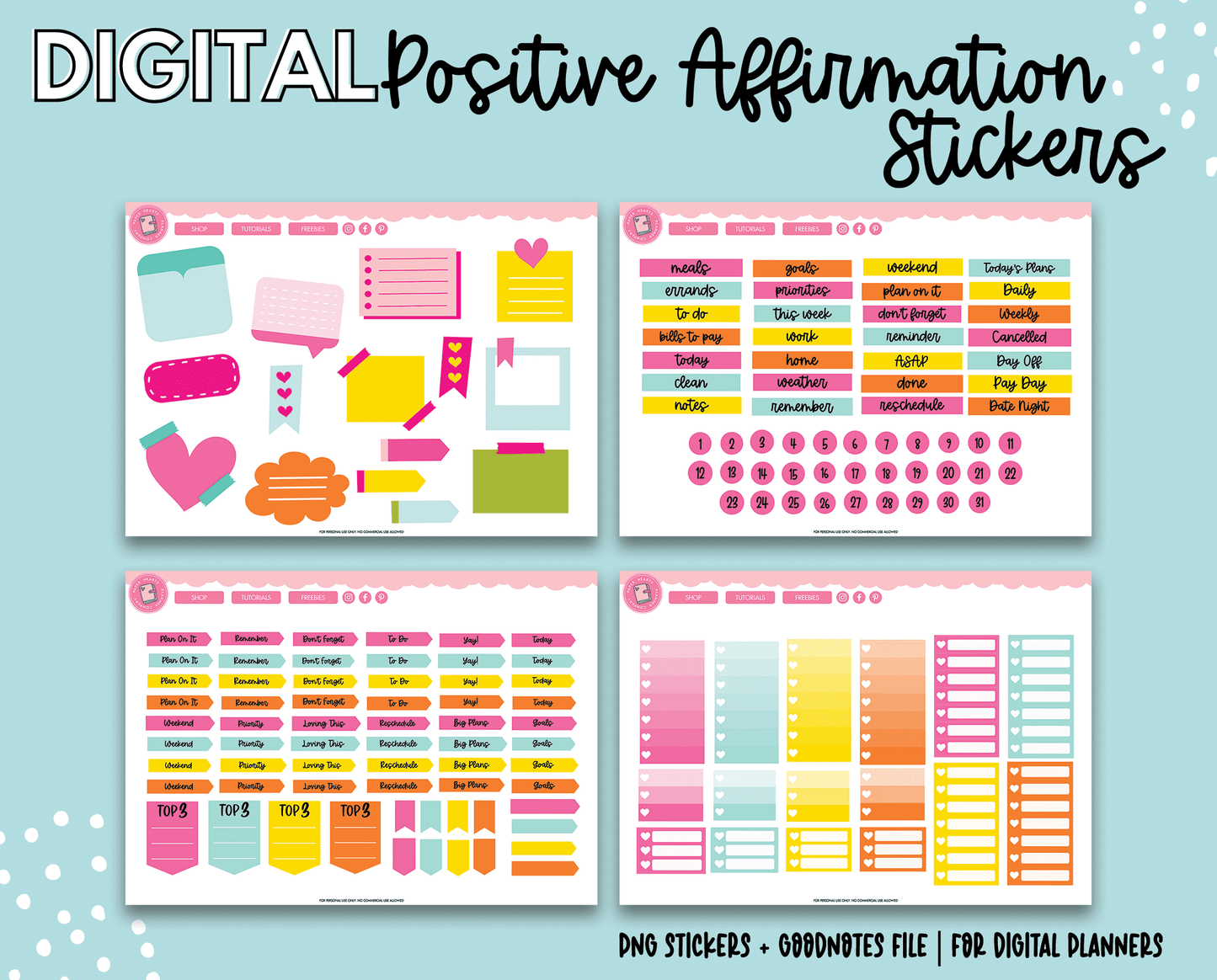 Positive Affirmations Digital Stickers