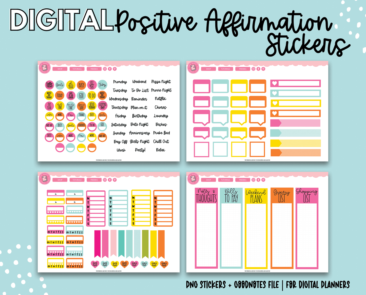 Positive Affirmations Digital Stickers