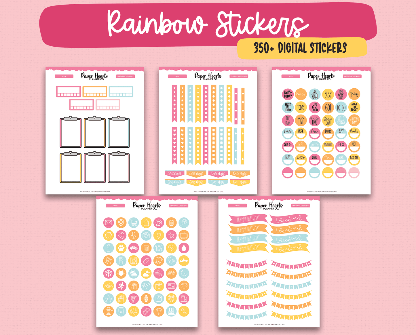 Rainbow Digital Stickers