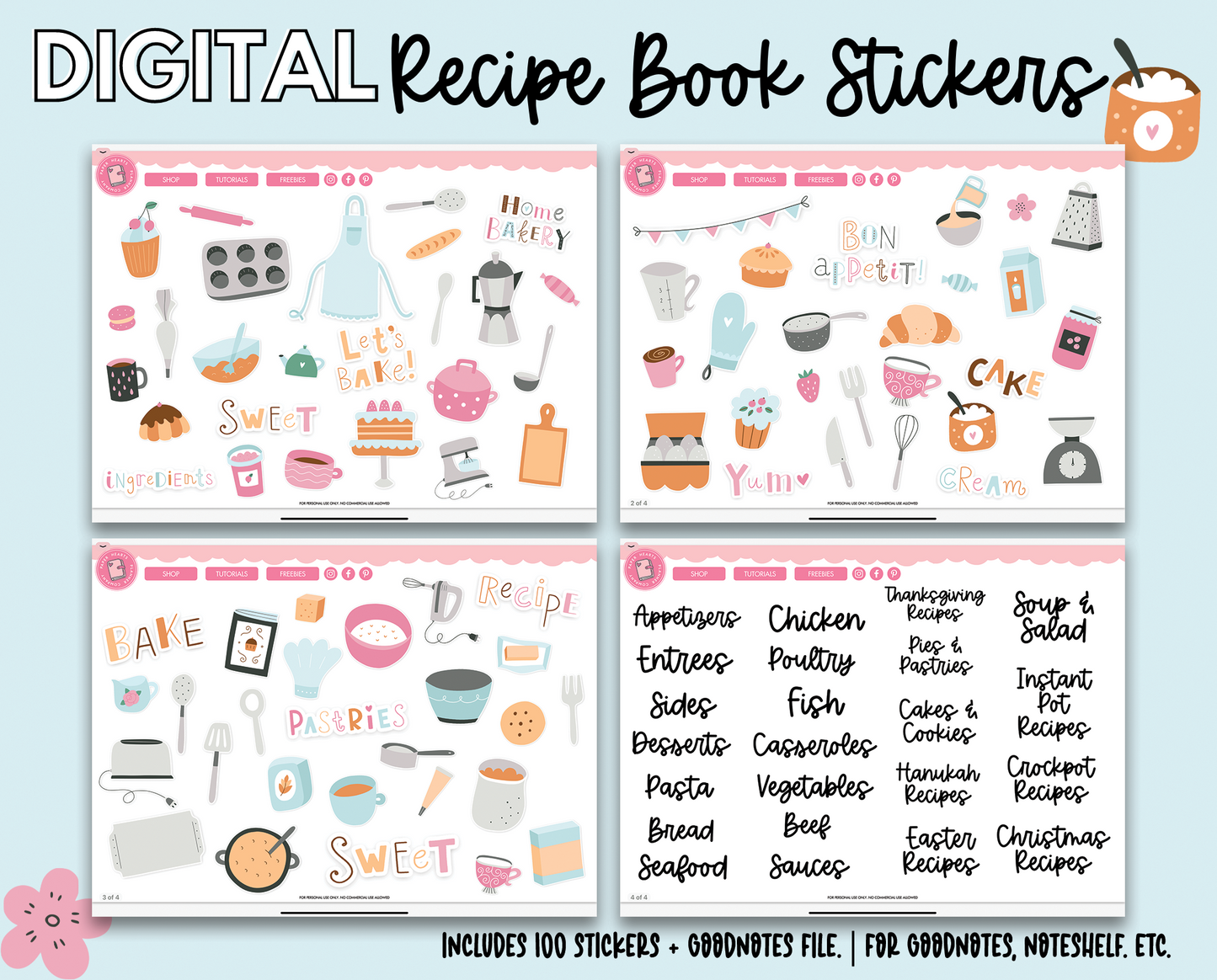 Recipe Book Stickers