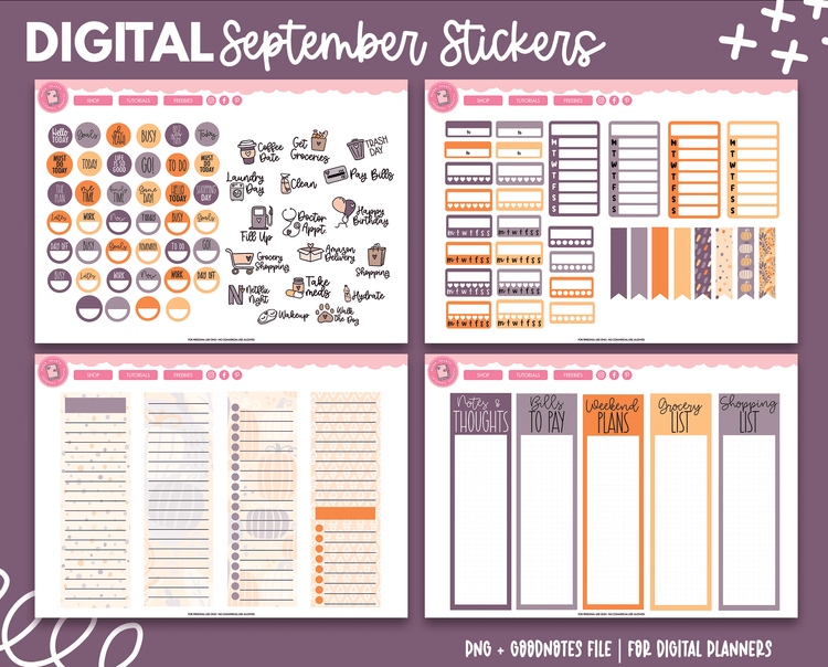 September Digital Stickers