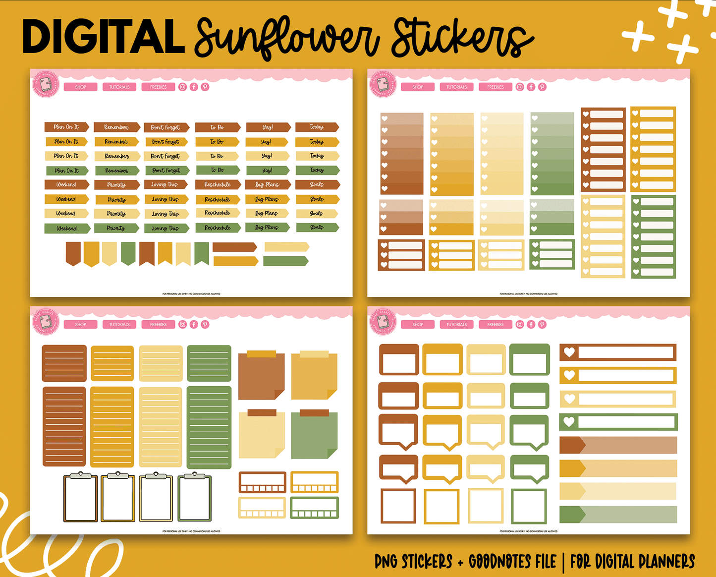 Sunflower Digital Stickers