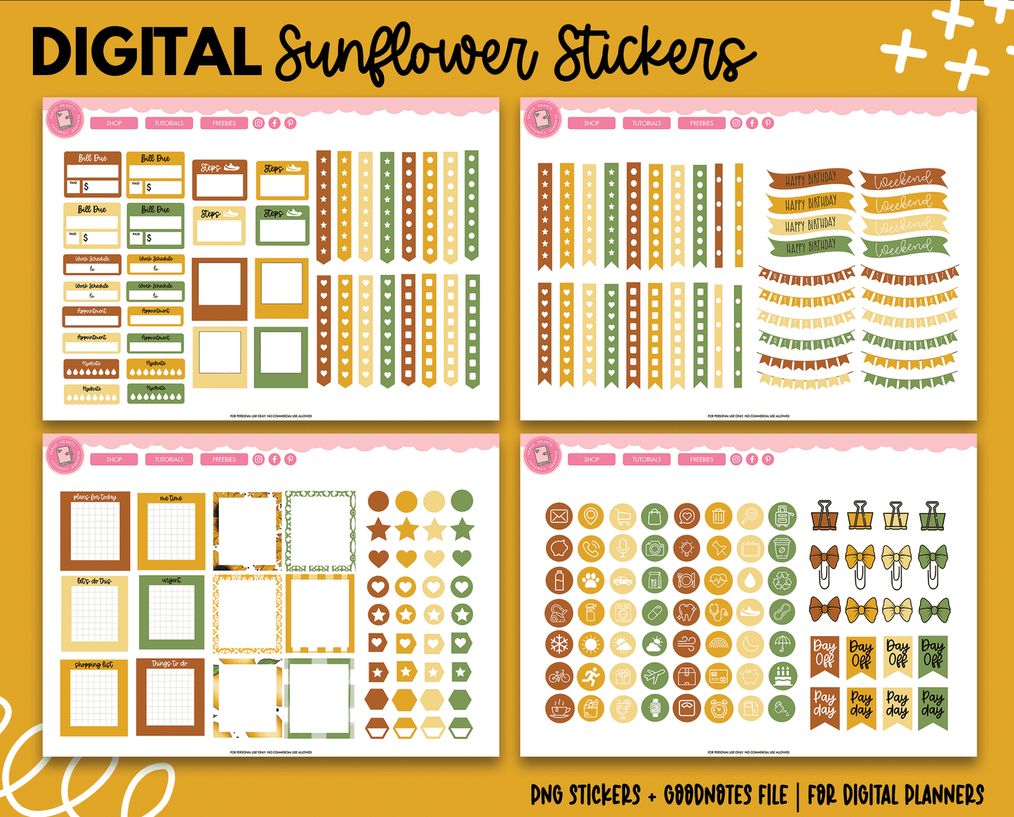 Sunflower Digital Stickers