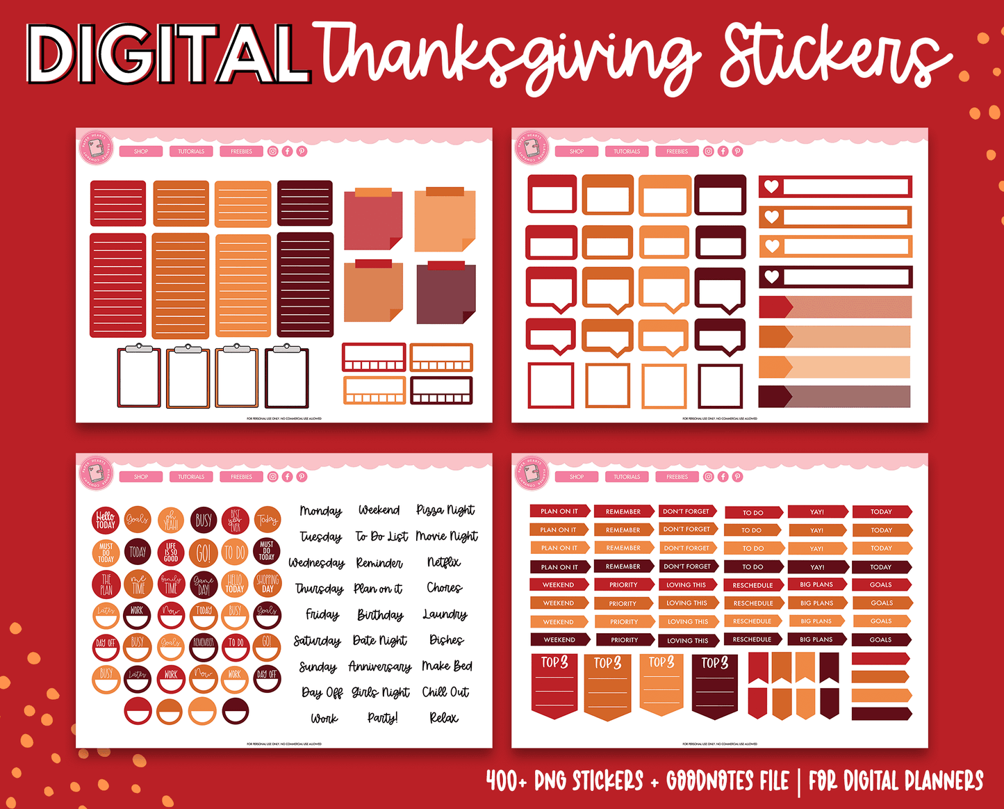 Thanksgiving Digital Stickers