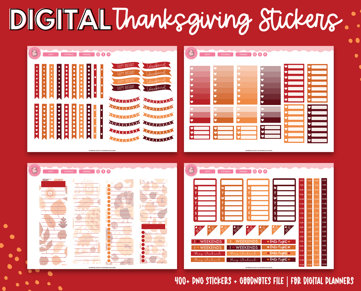 Thanksgiving Digital Stickers