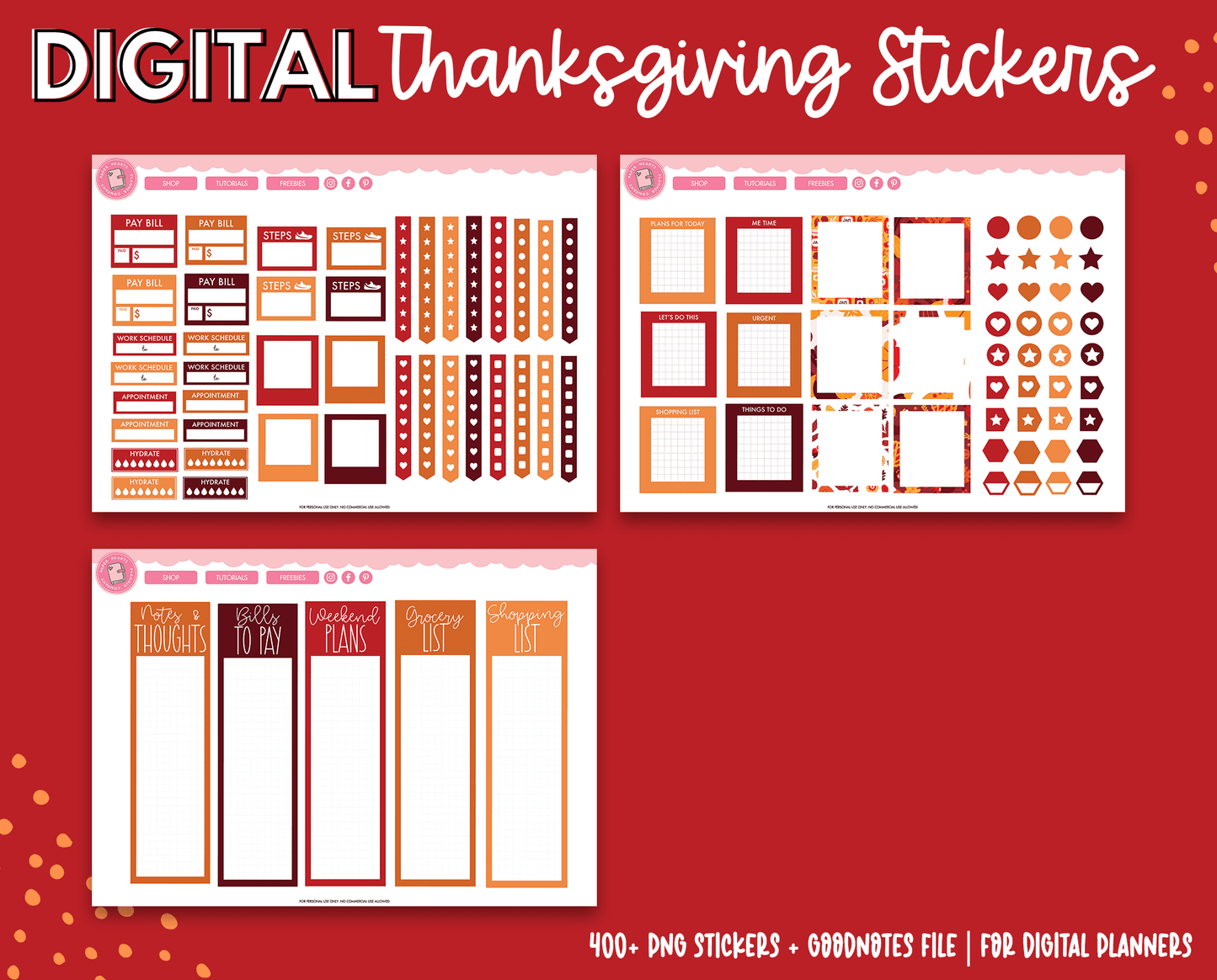 Thanksgiving Digital Stickers