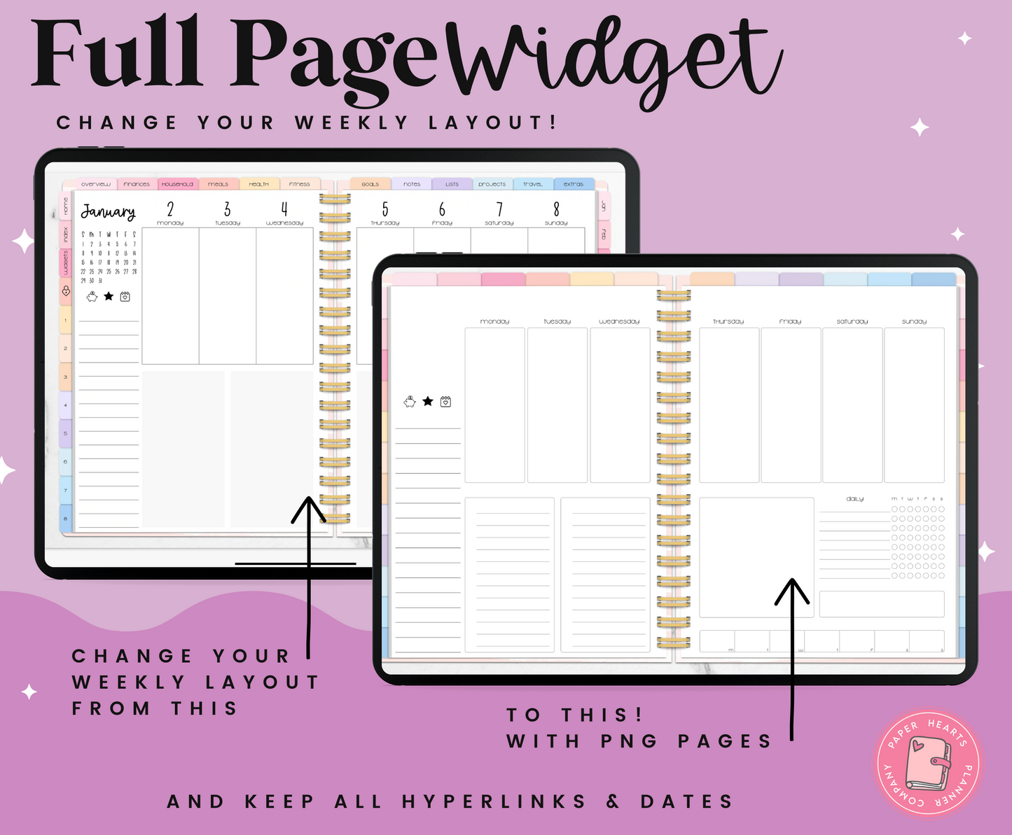 Vertical Weekly Layout Widget 2