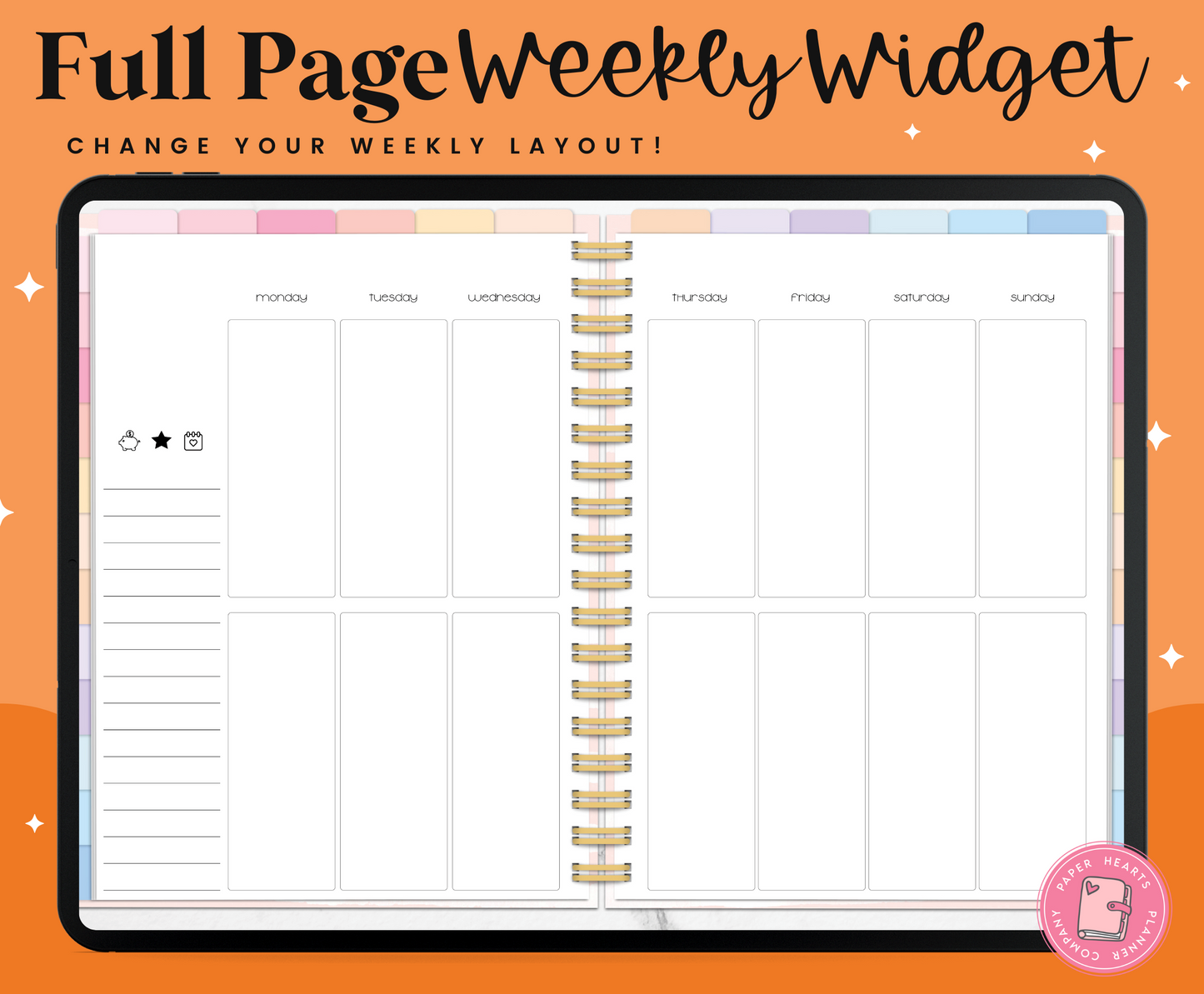 Vertical Weekly Layout Widget 3