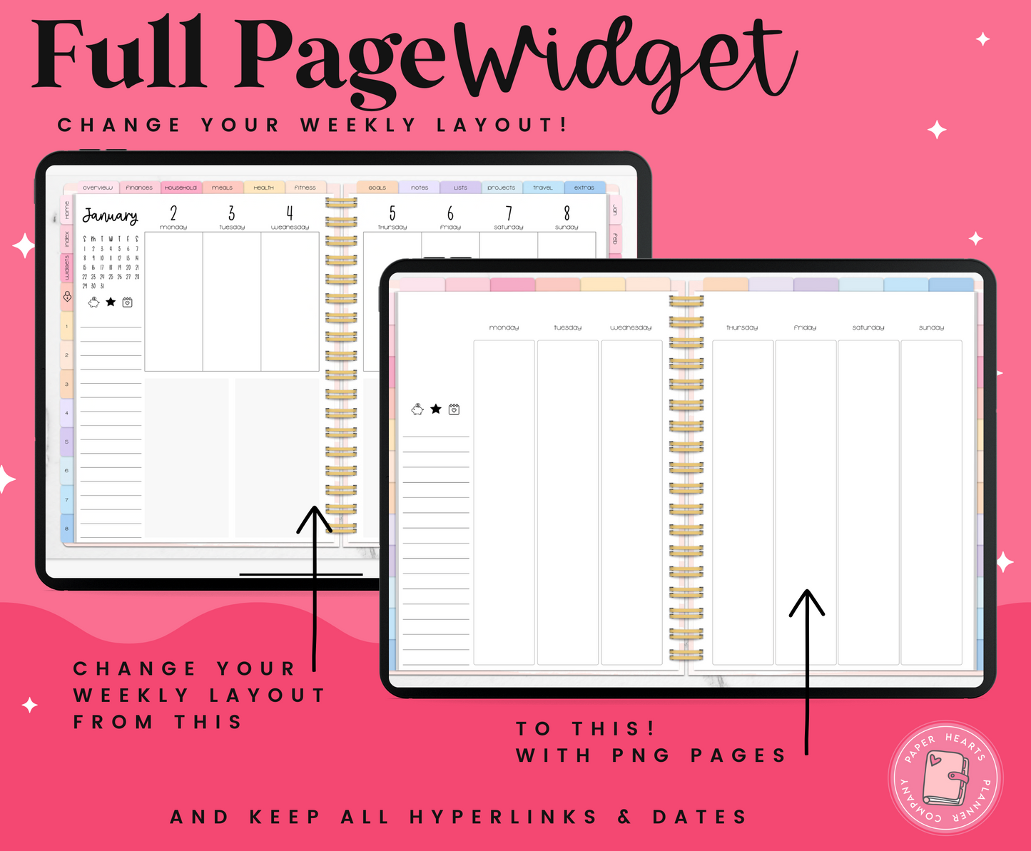 Vertical Weekly Widget Layout 4