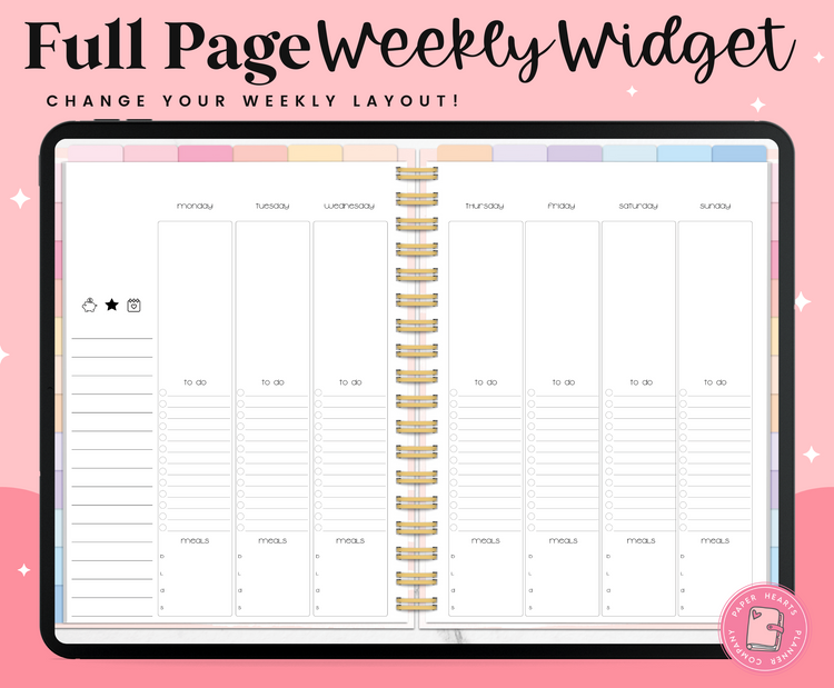 Vertical Weekly Widget Layout 5