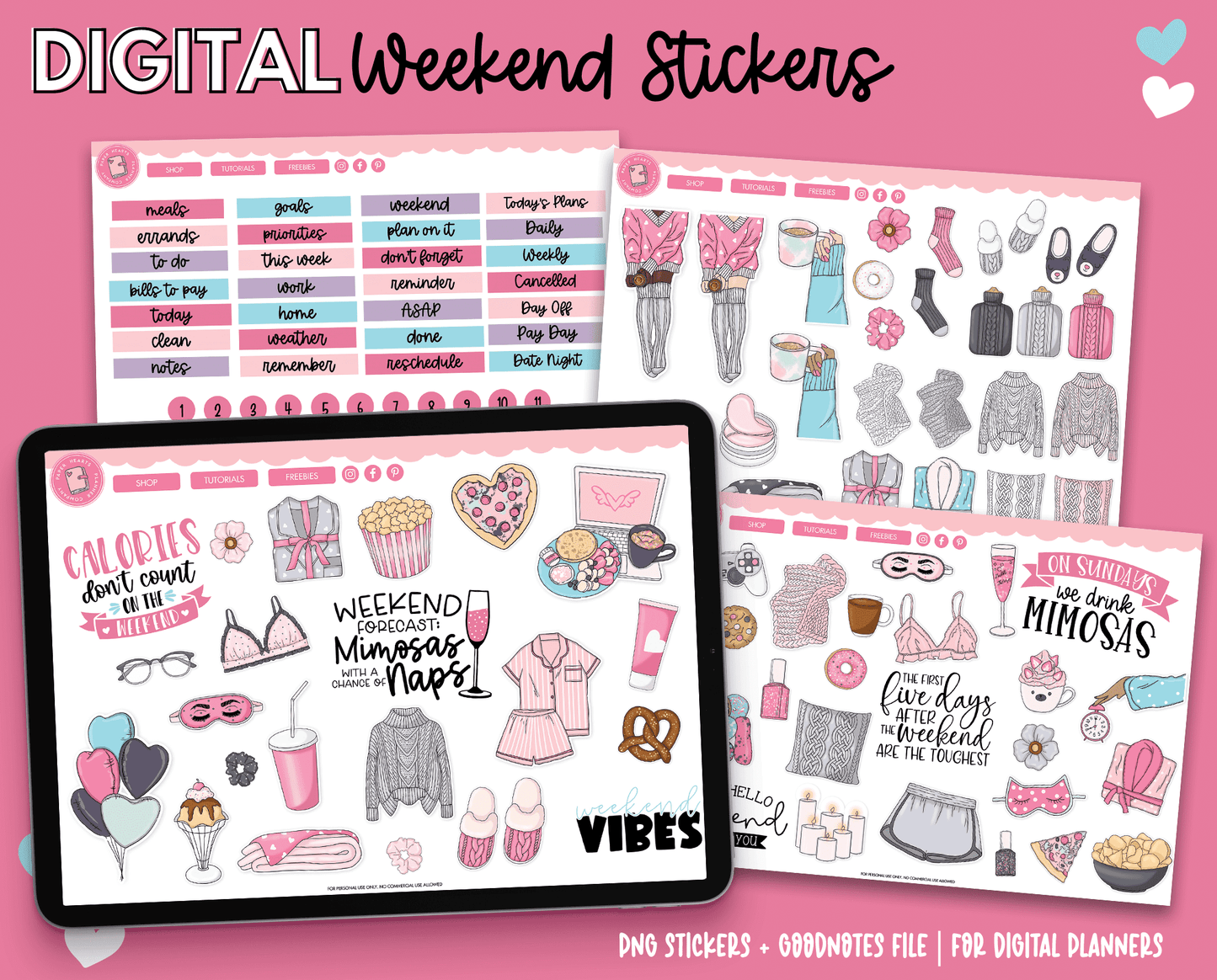 Weekend Planner Digital Stickers
