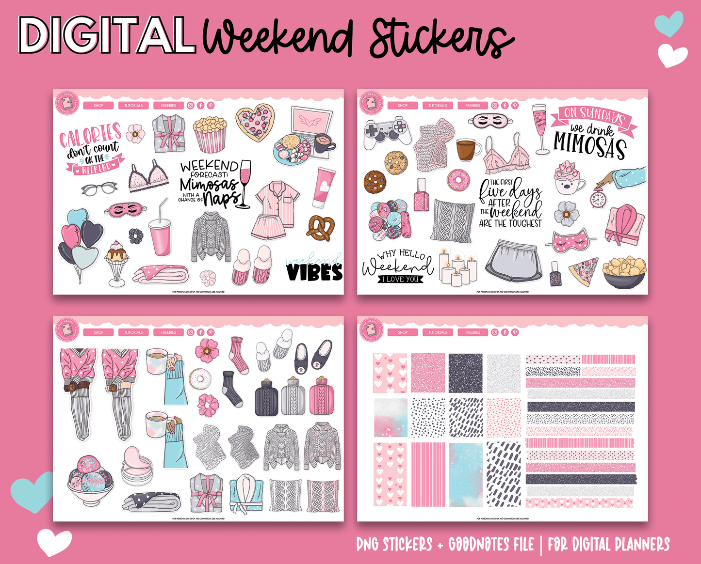Weekend Planner Digital Stickers