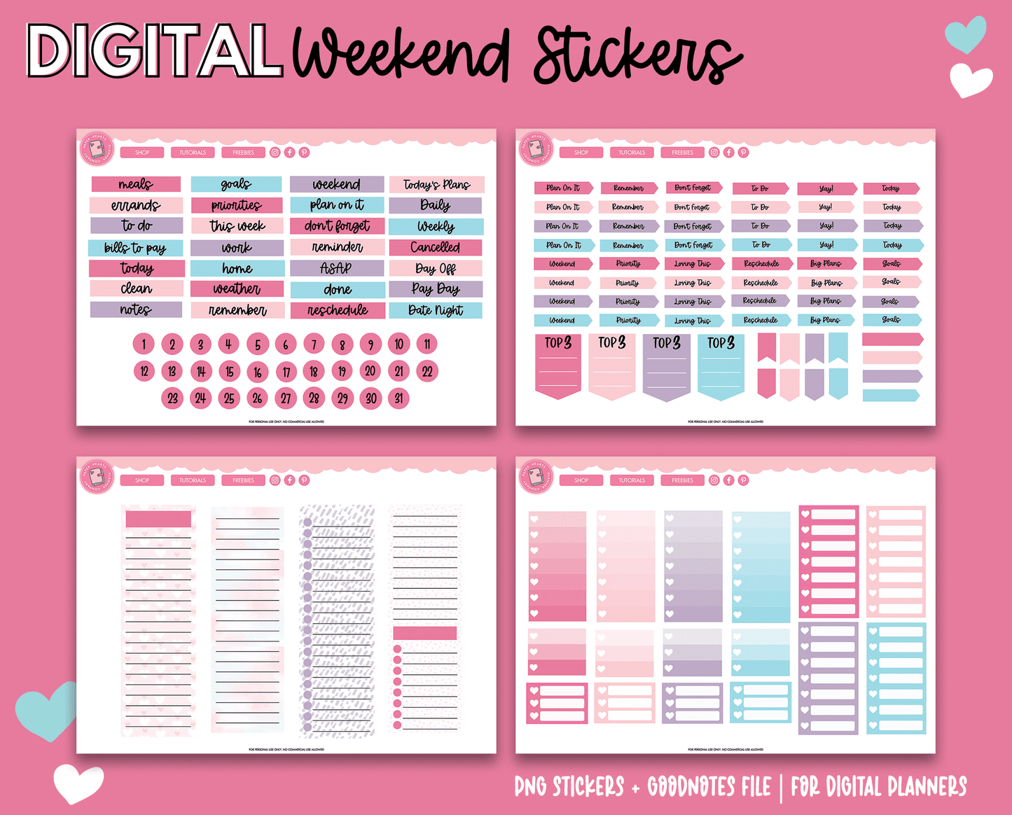 Weekend Planner Digital Stickers
