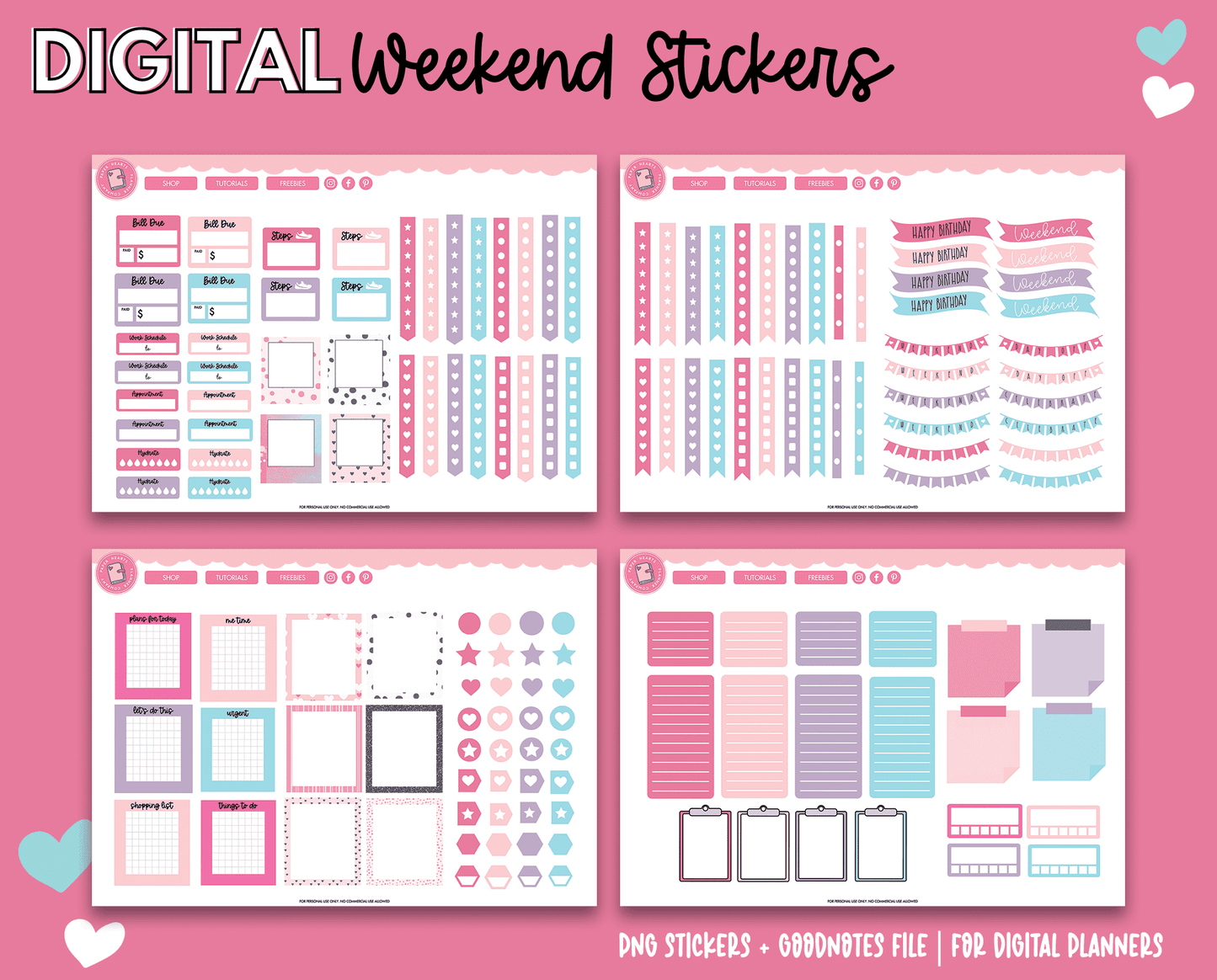 Weekend Planner Digital Stickers
