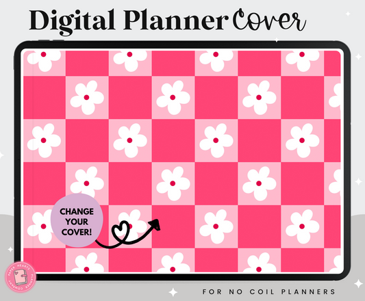 Checkered Daisies No Coils Planner Cover