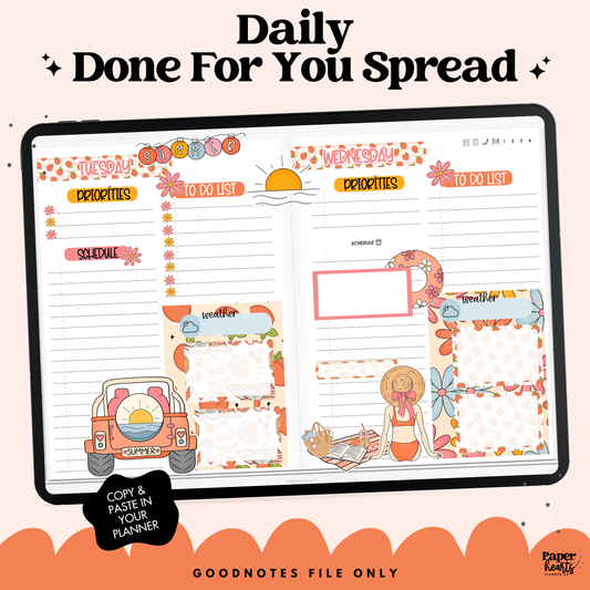 Peaches 2 Page Daily Done For You Spread