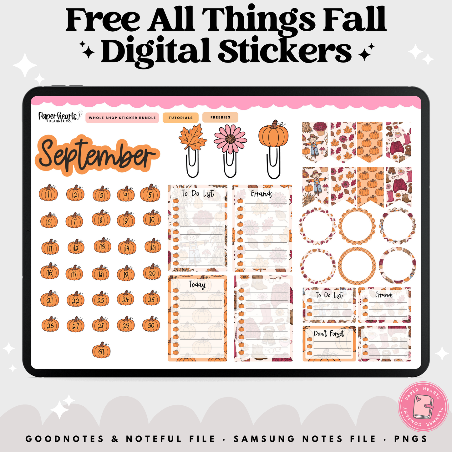 Free All Things Fall Stickers