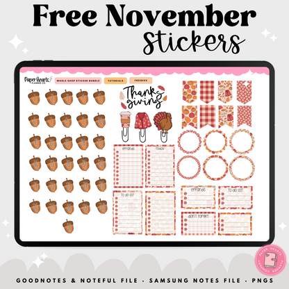 Free November Stickers
