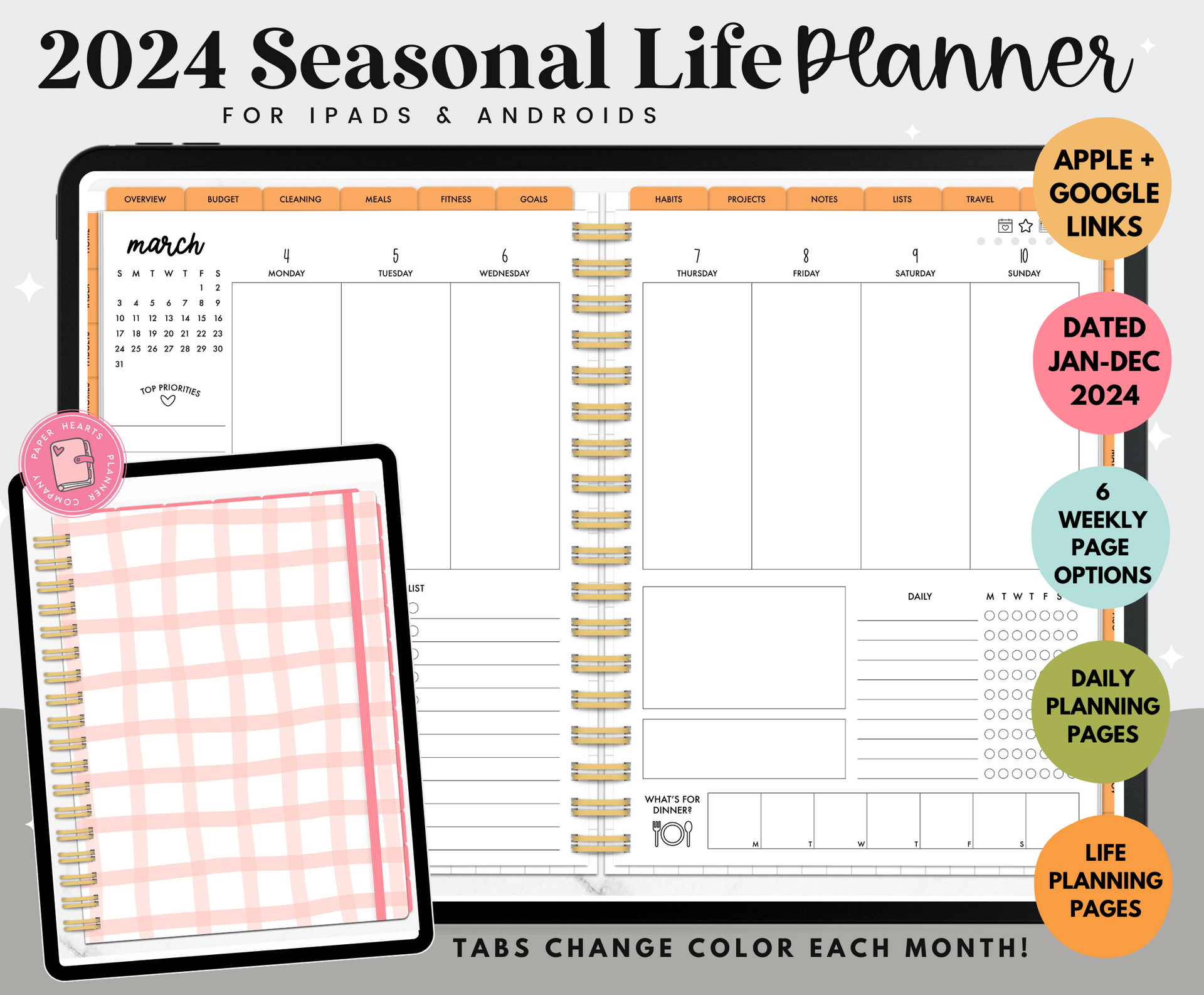 2024 Seasonal Life Planner – Paper Hearts Planner Co.